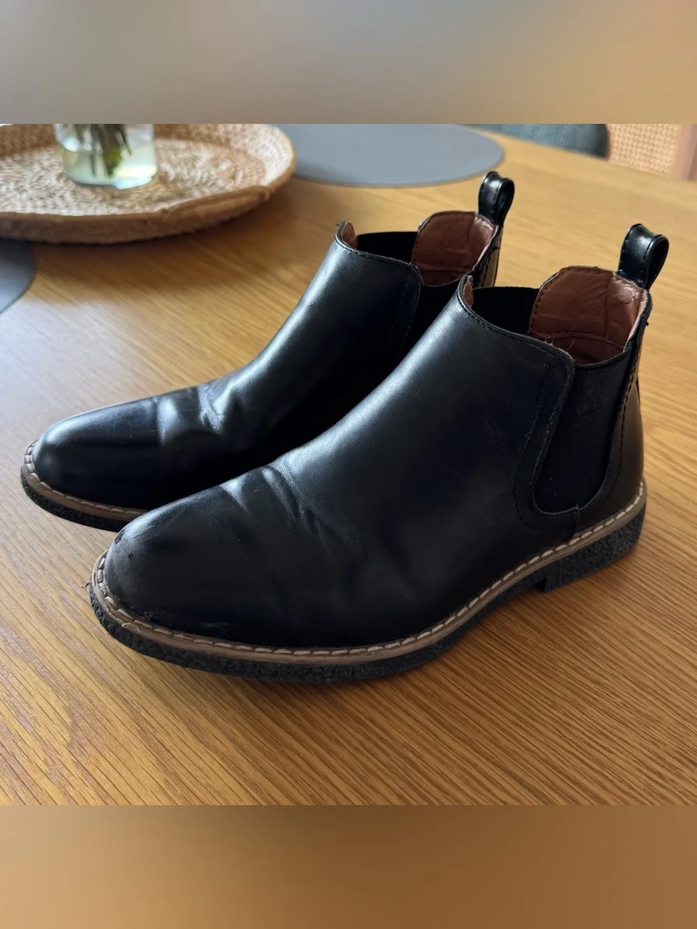 Boy’s Deer Stag Black Leather Chelsea Boots - Classic Slip-On Style